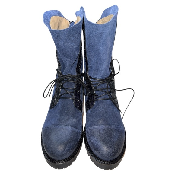 Casta MISSY Combat Boot Navy Blue - Picture 2 of 10